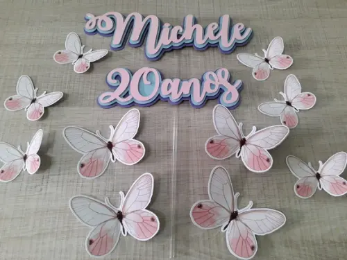 Topo de Bolo/Cake Topper Borboletas 2