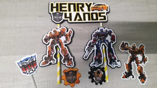 Topo de Bolo/cake Topper Transformers