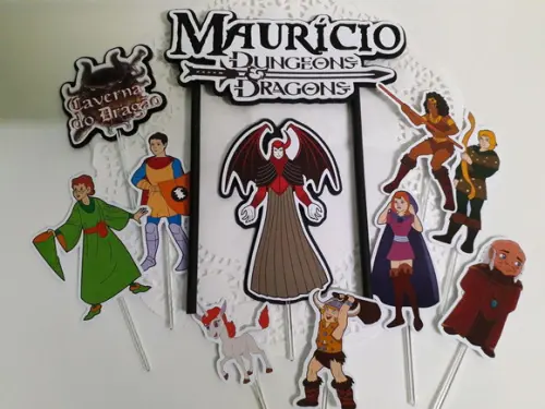 Topo de Bolo/cake Topper Caverna do Dragão