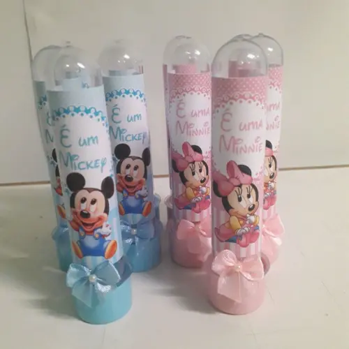 Tubetes Personalizados Minnie Baby e Mickey Baby