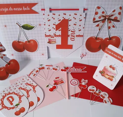 Kit Festa Só Um Bolinho Cerejinha