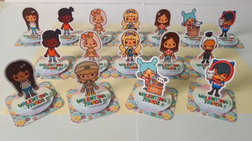 Apliques 3d Toca Life para Caixinhas de Acrílico