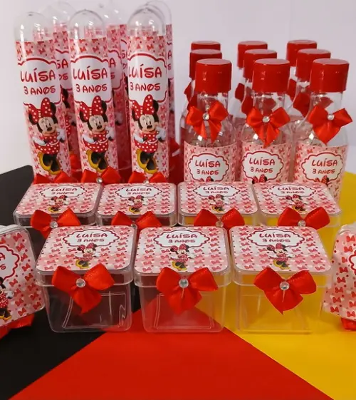 Kit Festa Personalizado Minnie Vermelha- 60 Peças