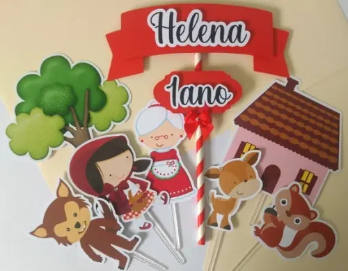 Topo de Bolo/cake Topper Chapeuzinho Vermelho 1