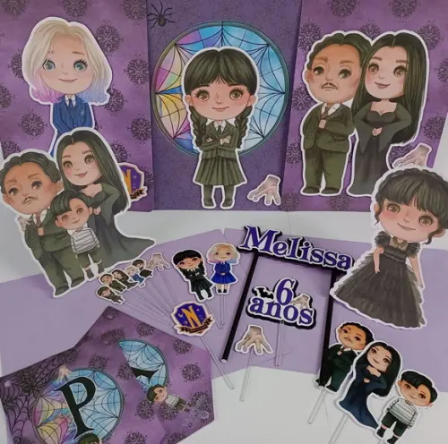 Kit Festa Só Um Bolinho Wandinha Addams Cute