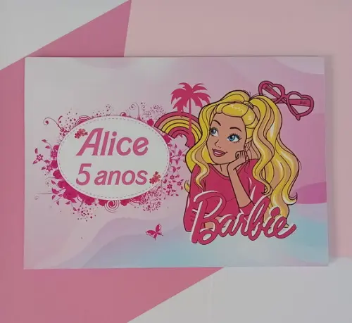 Rótulo Adesivo para Maleta Kit Festa - Barbie 2