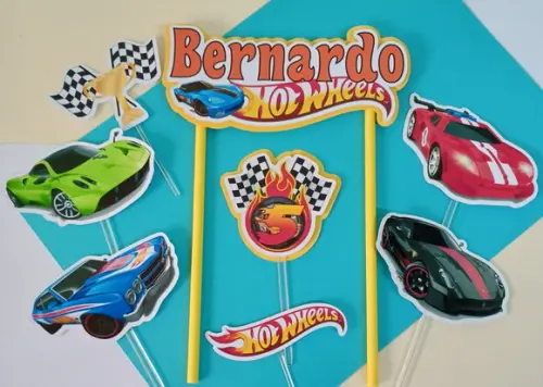 Topo de Bolo/cake Topper Hot Wheels