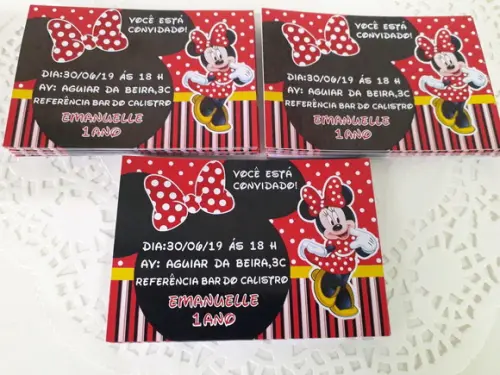 Convite Personalizado- Minnie Vermelha