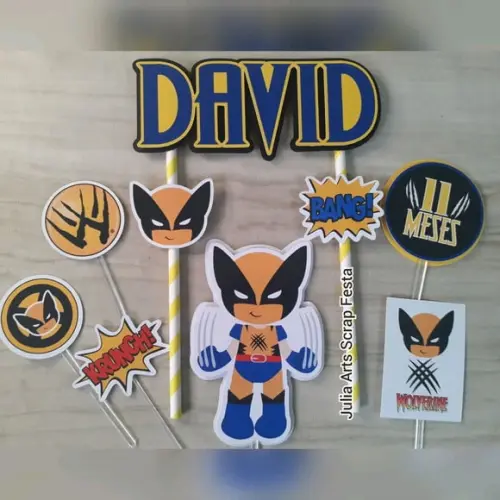 Topo de Bolo Wolverine