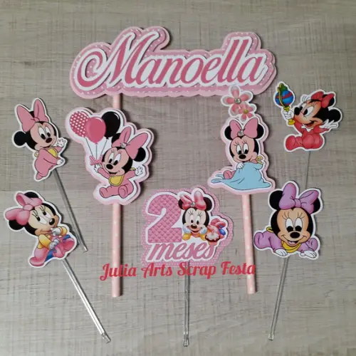 Topo de Bolo/cake Topper Minnie Baby