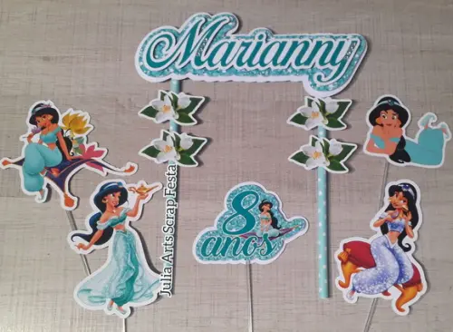 Topo de Bolo/cake Topper Princesa Jasmine