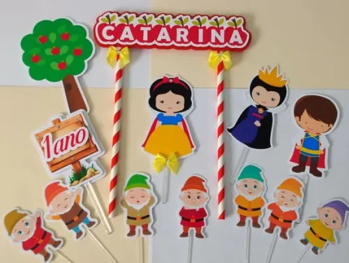 Topo de Bolo/cake Topper Branca de Neve Cute
