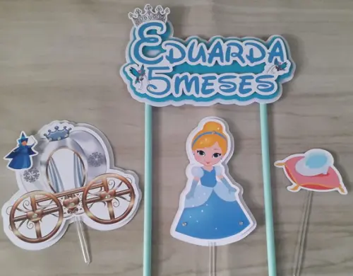 Topo de Bolo/cake Topper Princesa Cinderela Cute