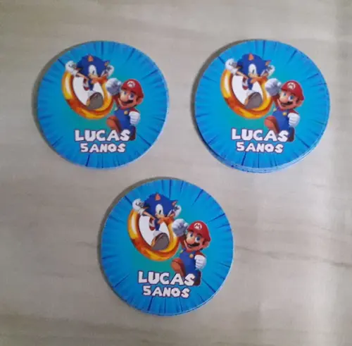 Rótulos Adesivos Sonic e Mario