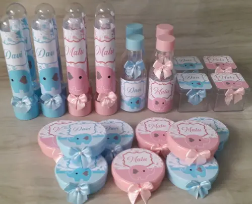 Kit Personalizado Chá Revelação Elefantinho - 40 Peças