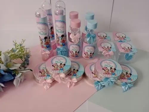 Kit Festa Personalizado - Chá Revelação Minnie e Mickey