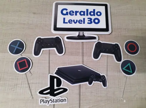 Topo de Bolo/Cake Topper Game PlayStation