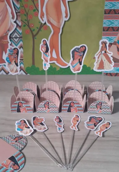 Toppers e Forminhas para Doces Princesa Pocahontas