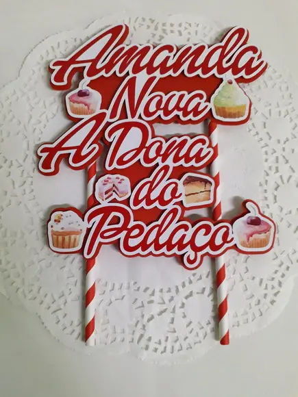Topo de Bolo/Cake Topper A Dona do Pedaço