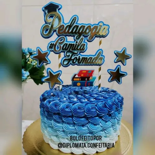 Topo de Bolo/Cake Topper Dourado Formatura