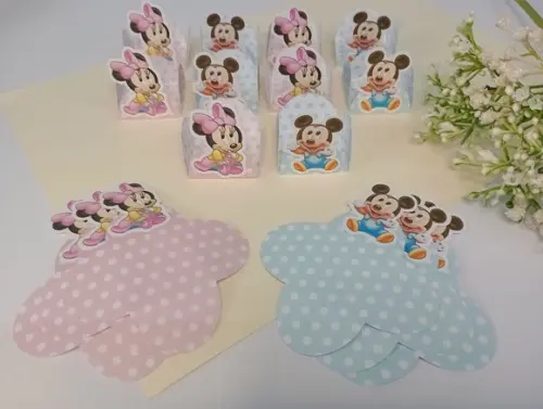 Forminhas para Doces Minnie e Mickey Baby - Modelo Pétala