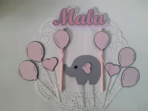 Topo de Bolo/cake Topper Elefantinho