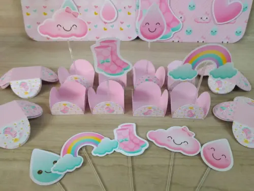 Toppers e Forminhas para doces Chuva de Bençãos
