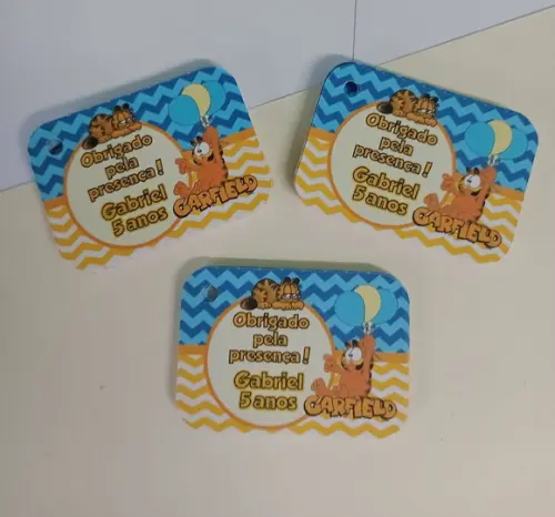 Tag de Agradecimento Personalizada Garfield