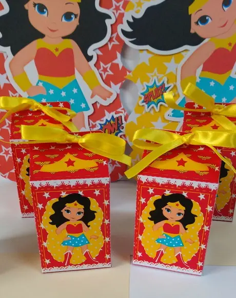 Caixa Milk Personalizada Mulher Maravilha Cute