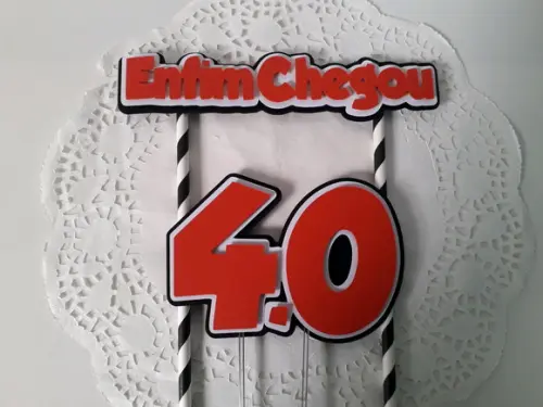 Topo de Bolo/Cake Topper Enfim 40