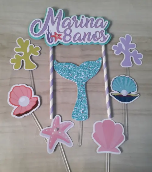 Topo de Bolo/cake Topper Sereia 2