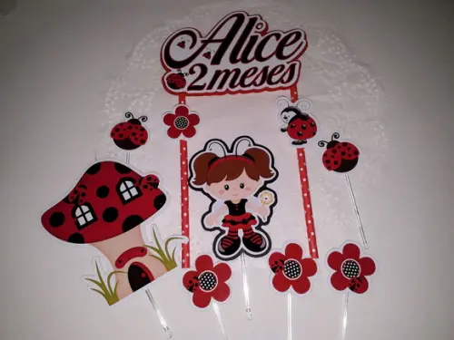 Topo de Bolo/Cake Topper Joaninha
