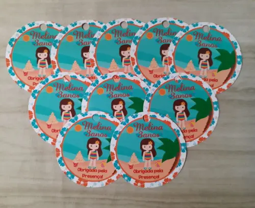Tag de Agradecimento Personalizada Praia/verão