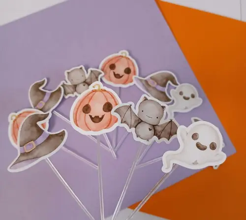 Toppers para Docinhos-halloween Aquarelado
