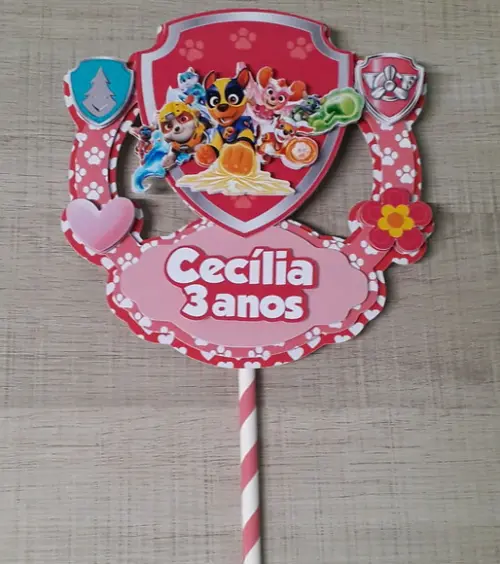 Topo de Bolo/Cake Topper Patrulha Canina Super Filhotes