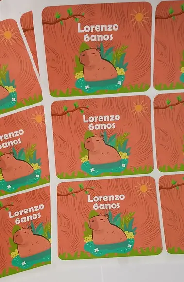 Rótulo Adesivo para Maleta Acrílica -capivara
