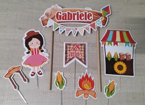 Topo de Bolo/cake Topper Festa Junina 01