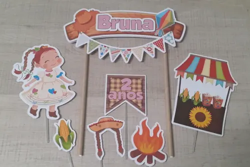 Topo de Bolo/cake Topper Festa Junina 03