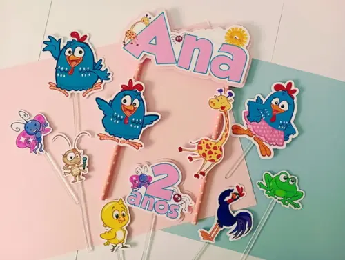 Topo de Bolo/cake Topper Galinha Pintadinha 3