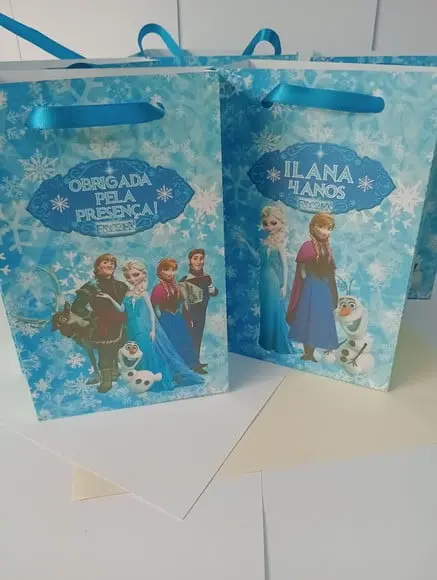 Sacolinha Personalizada Frozen - Atenção ao Tamanho