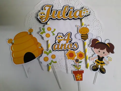 Topo De Bolo/cake Topper Abelhinha