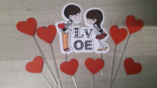 Topo de Bolo/Cake Topper Dia dos Namorados 4