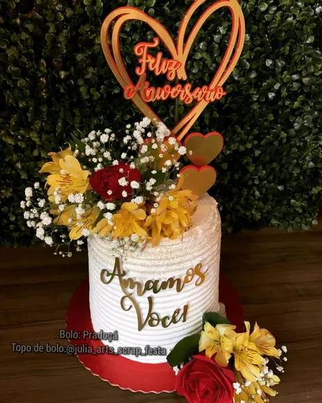 Topo de Bolo/cake Topper Coração