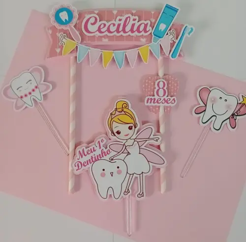 Topo de Bolo/cake Topper Fada do Dente