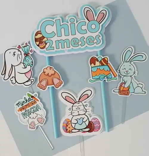 Topo de Bolo/cake Topper Páscoa 2