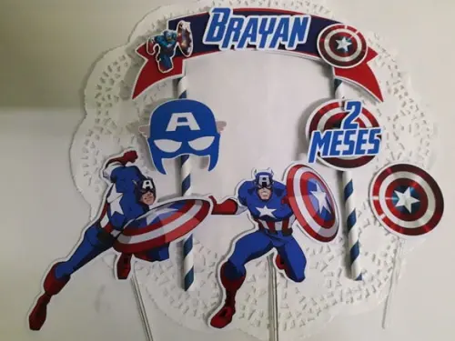 Topo de Bolo/Cake Topper Capitão América