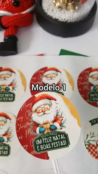 100 Rótulos Adesivos de Natal