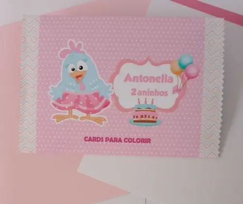 Cards para Colorir - Galinha Pintadinha Candy