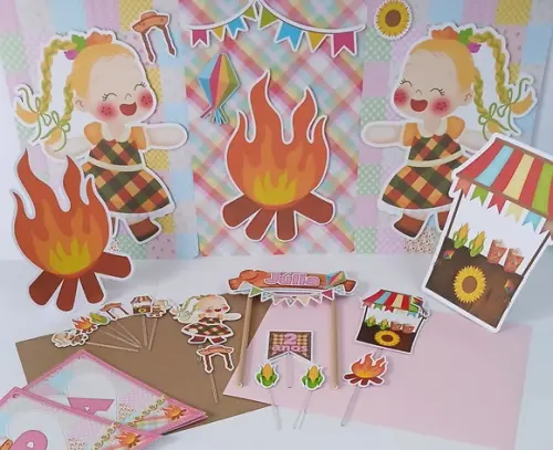 Kit Festa Só Um Bolinho Festa Junina Menina 3