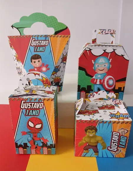 Kit Festa Caixas Personalizadas 40 Peças Vingadores